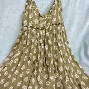 Green Floral Sleeveless Dress